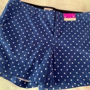 Women’s Merona Shorts Size 14 Brand New with Tags Blue with White Polka Dots